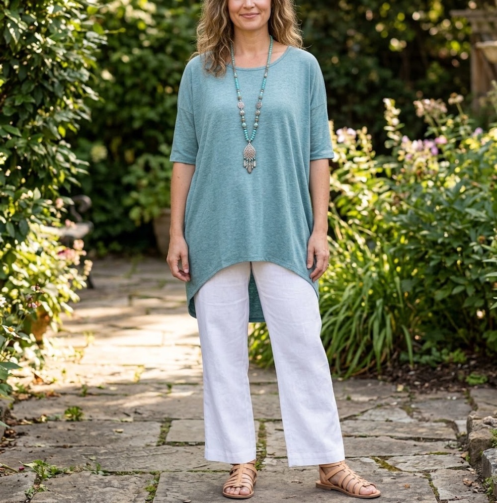 LuLaRoe Irma Tunic Top Large Heathered Aqua Blue High Low NWT